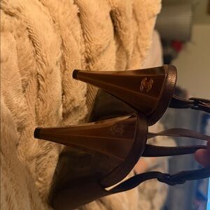 CHANEL Women's Dark Brown Slingback Heels
